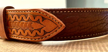 Bison inlay western belt