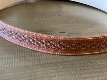 Diamond pattern western belt