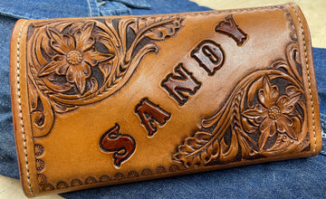 Ladies western wallet - floral design